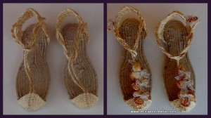 Sandalias, alpargatas, espardeñas valencianas tuneadas. Reciclado Creativo. Rosa Montesa