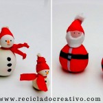 Muñeco de nieve y Papá Noel - Snowman and Sant Nicolas - Manualidad con globos y sal. Balloons and salt.