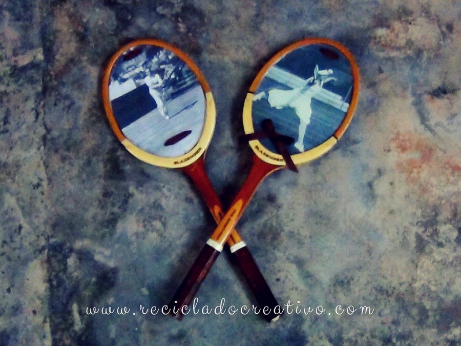 marcos de fotografía a partir de raquetas de tenis