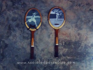 Raquetas de tenis reconvertidas en marcos de fotos