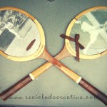 Raquetas de tenis reconvertidas en marcos de fotos