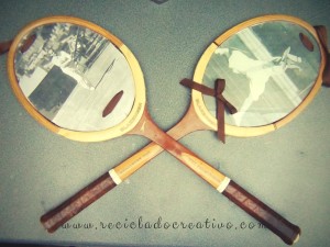Raquetas de tenis reconvertidas en marcos de fotos