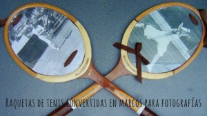 Raquetas de tenis reconvertidas en marcos de fotos