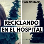 Árbol de navidad reciclando material de hospital