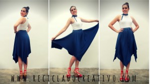 Falda de cuatro picos sin dar una sola puntada