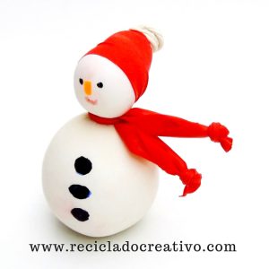Muñeco de nieve - Snowman - Manualidad con globos y sal. Balloons and salt.
