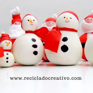 Muñeco de nieve - Snowman - Manualidad con globos y sal. Balloons and salt.