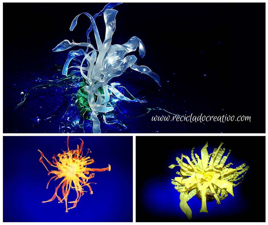 Flores marinas con botellas de plástico - RECICLADO CREATIVO por Rosa  Montesa