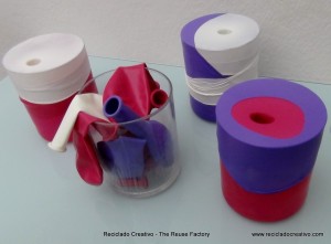 RecicladoCreativo.com Recycling with balloons. Recliclando con globos